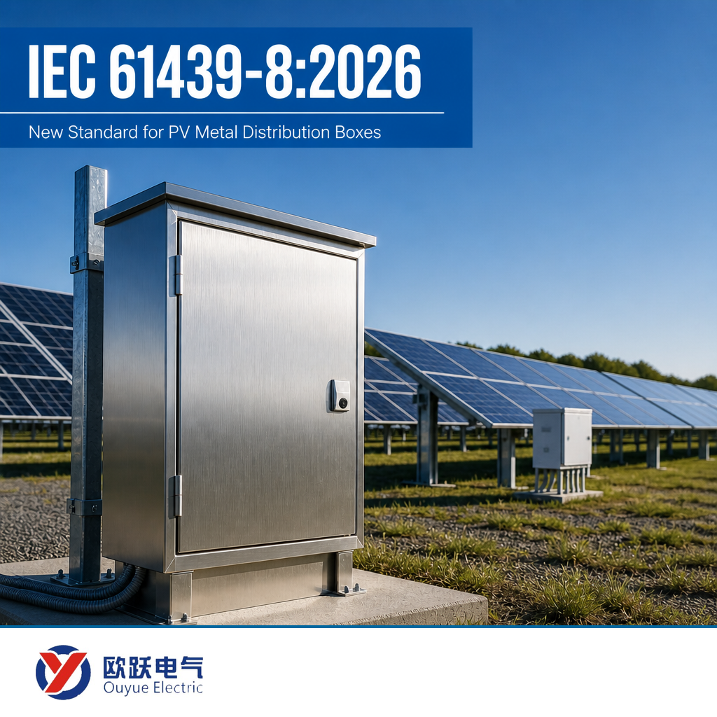 Uudet IEC 61439-8:2026 -säännöt PV-metallien jakelulaatikoille